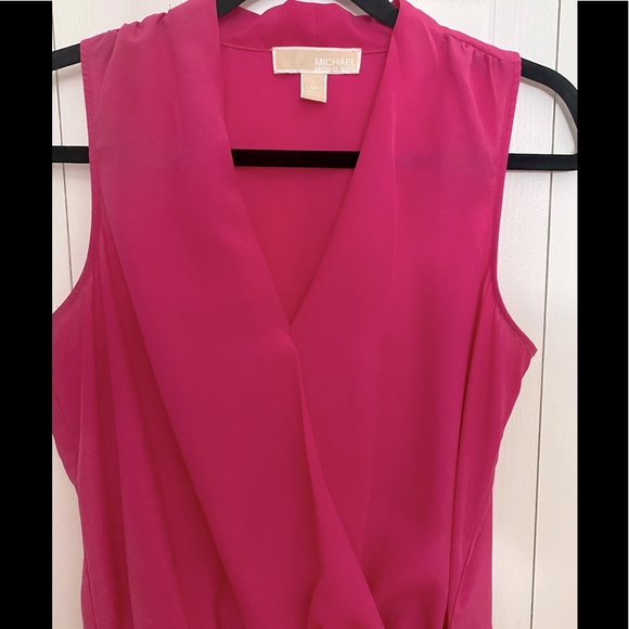 Michael Kors peplum wrap sleeveless top medium - Picture 5 of 9
